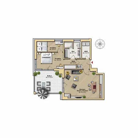 Penthaus Maxi - Mit Sauna *